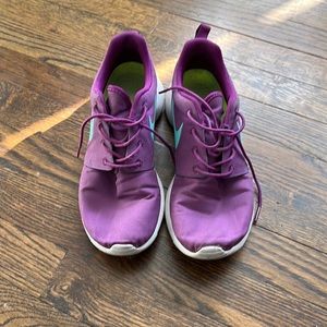 Purple and Teal Nike Roshes